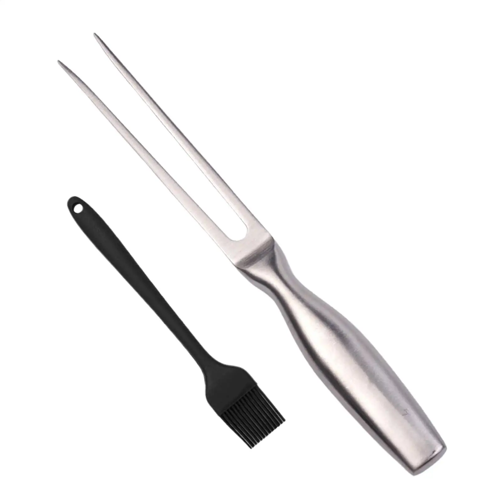 Stainless Steel Barbecue Fork Food Grade Silicone Brush Barbecue Utensils Set Multifunctional Grilling Tools For Kitchen BBQ
