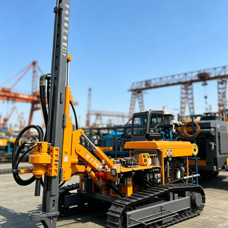 DTH Drill Carriage Crawler Pneumatic Rock Drilling Unit Working with Carbide Button Bit for Hard Rock Borehole Works