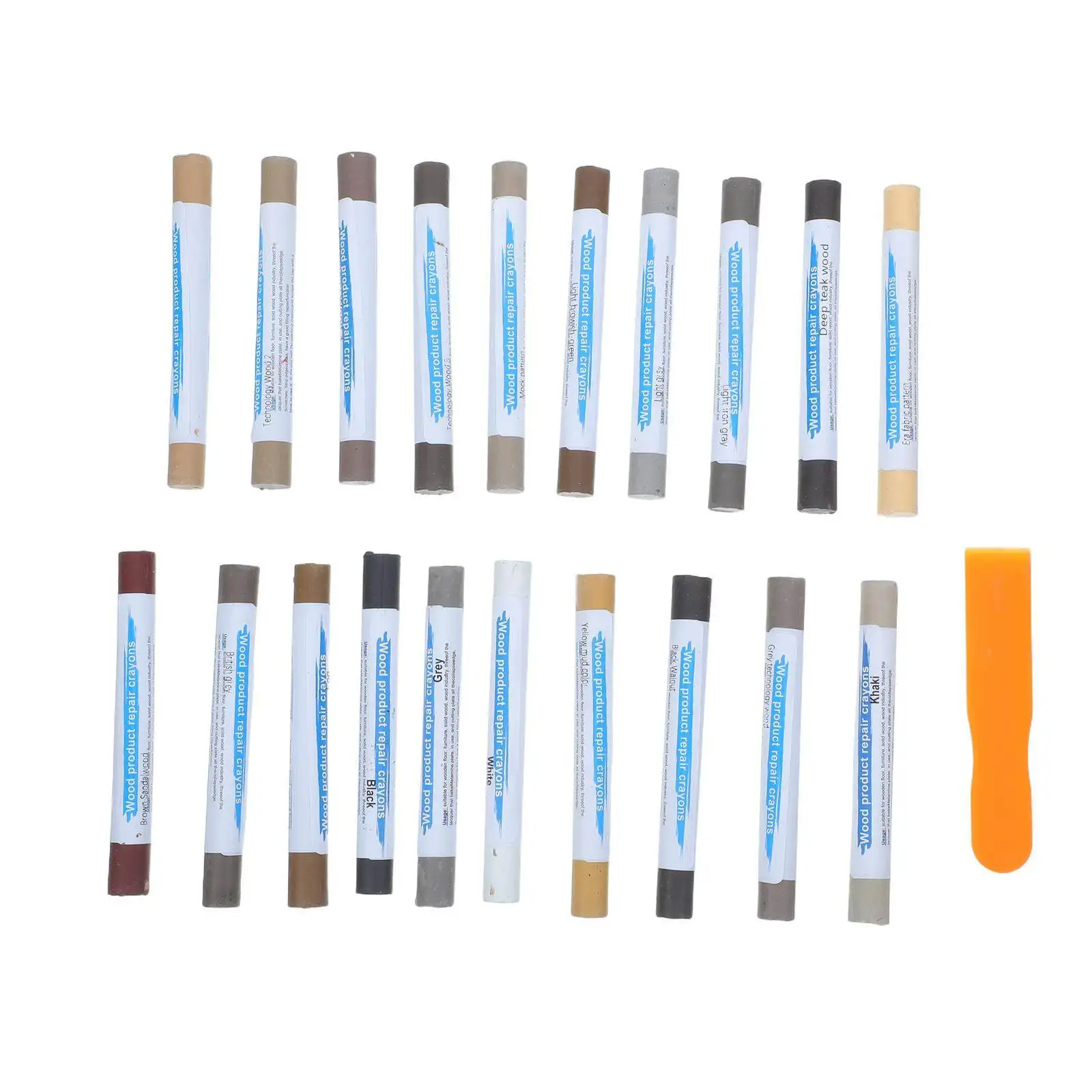 20Pcs Furniture Repair Wax Crayons Scratch Repair Markers for Cabinets Tables Floors Mdf Veneer Hardwood DIY Touch Up