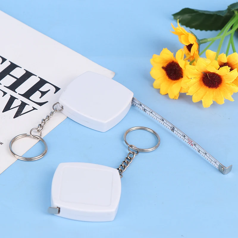 

1pc 2M Ruler Metal Tape Measure Keychain Portable Pull Ruler Retractable Ruler Keyring Gauging Tools Keyring Pull Ruler