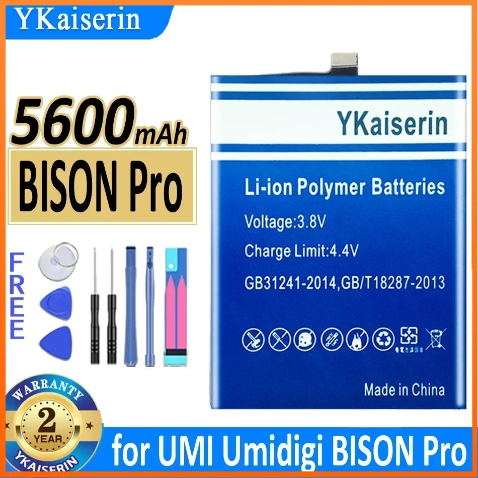 5400mAh/6800mAh YKaiserin Replacement Battery for UMI UMIDIGI BISON GT 6.67 Inch BISON Pro Bateria + Track NO