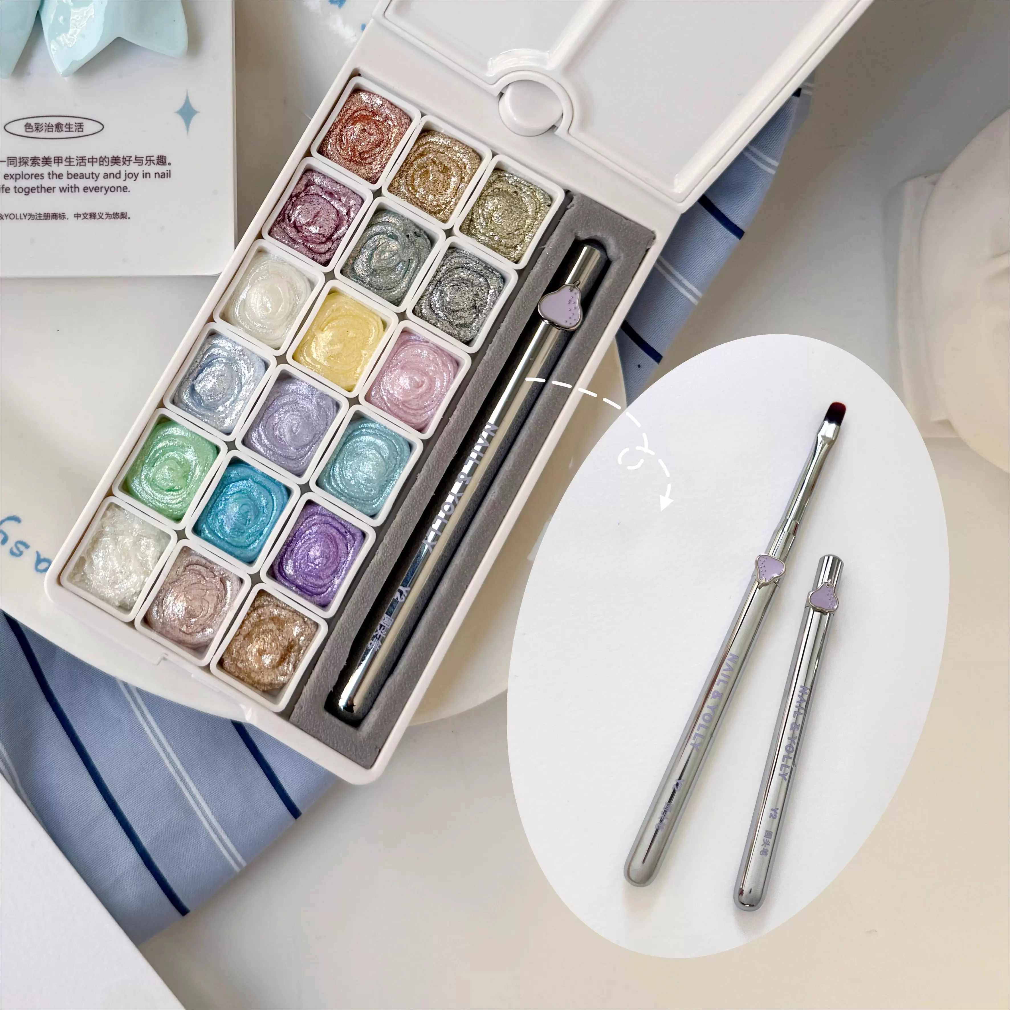 18Colors Bright Fairy Powder Cream Nail Solid Pigment Crystal Nail Material Aurora Chrome Glitter Paste Charm Manicure Flash