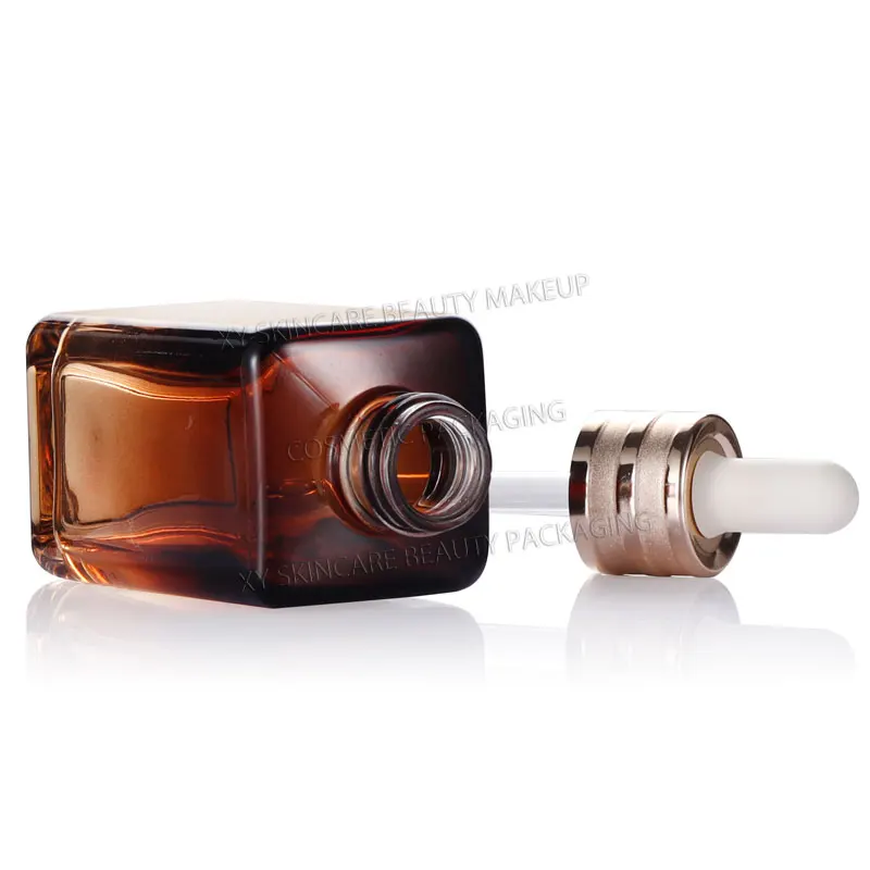 10 Uds. Botellas cuentagotas transparentes de 30ml, embalaje para el cuidado de la piel, botellas de suero para base, contenedor de vidrio de repuesto de viaje