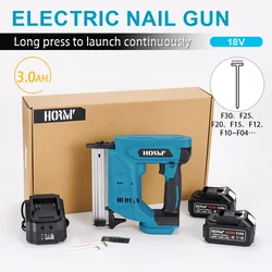 20V Electric Nail Gun Electric Nailer Stapler Framing Nailer Tacker Furniture Staple Gun Woodworking Power Tool For Makita