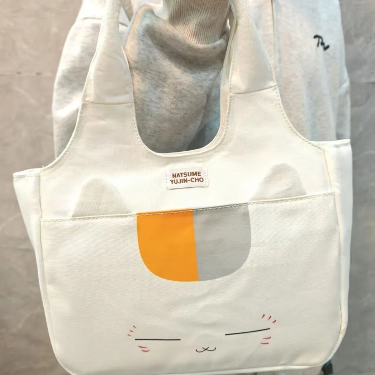New Cute Anime Natsume's Book of Friends Nyanko Sensei Cat Kids Children Big Canvas Shoulder Bags Woman Handbags
