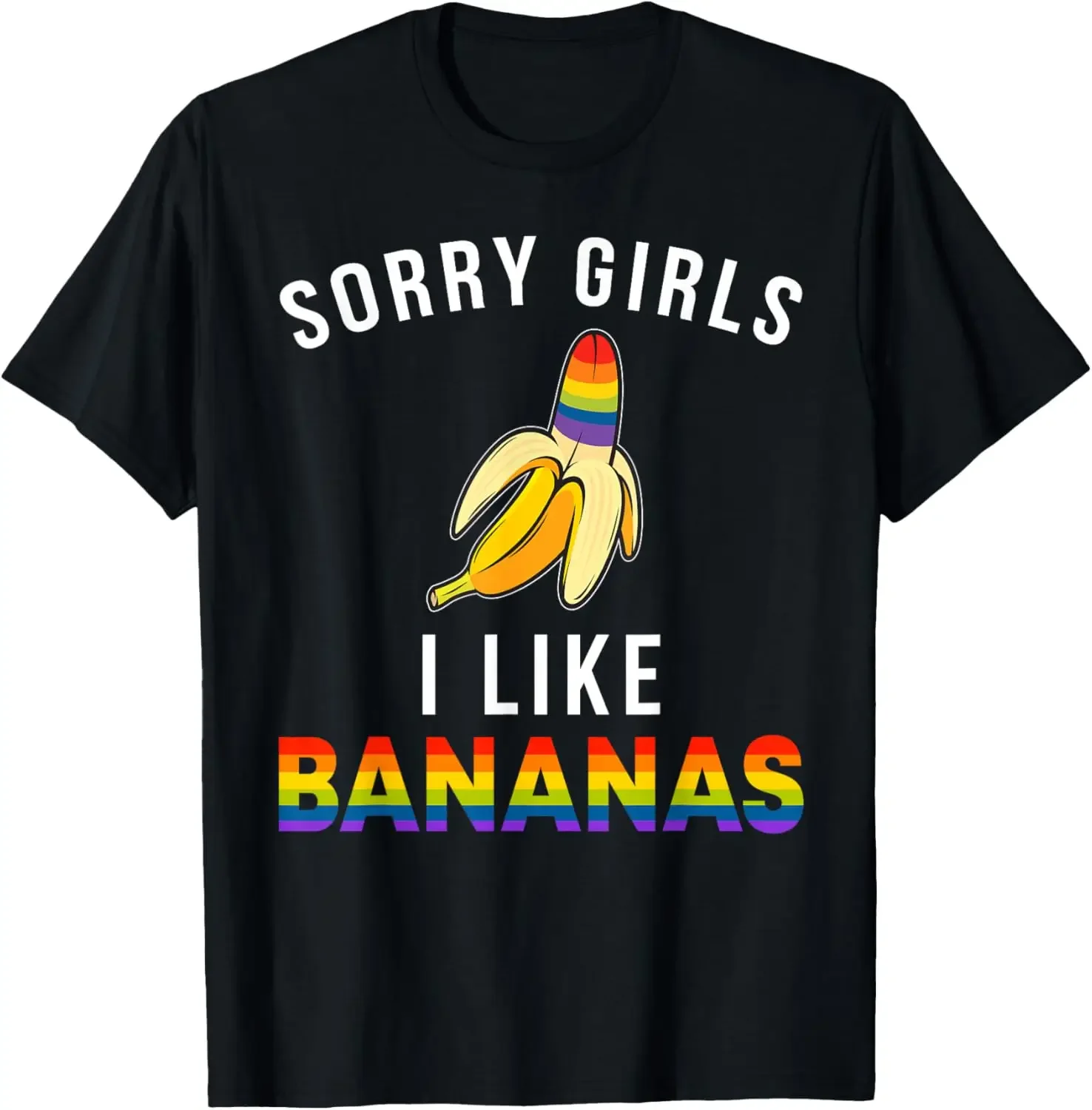 

I'm sorry girl I love banana print short-sleeved T-shirt for men. Harajuku Y2K top