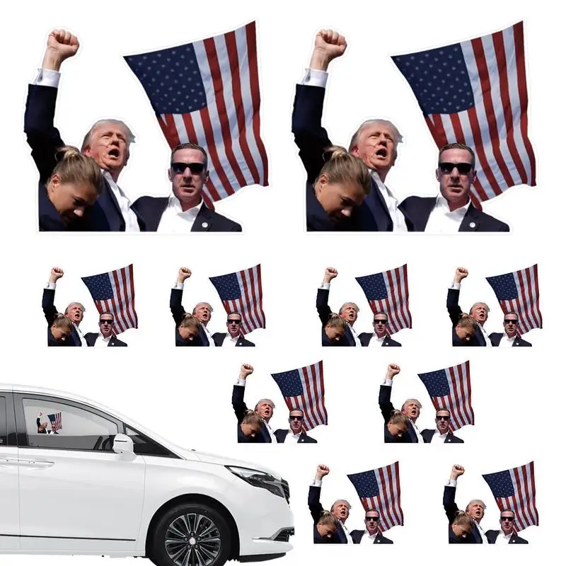 Car Sticker Decals 10pcs Election Support Labels For US Presidents Commemorative Automobile Decals For Car Window Vehicle Bumper