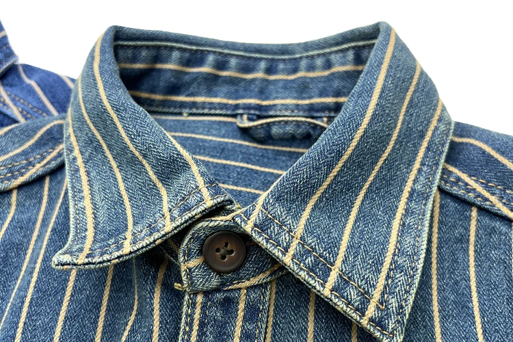 Vintage Classic Vertical Striped Shirts for Men 100% Cotton Feel Soft Washed Heavyweight Clothes for Male American Casual Tops