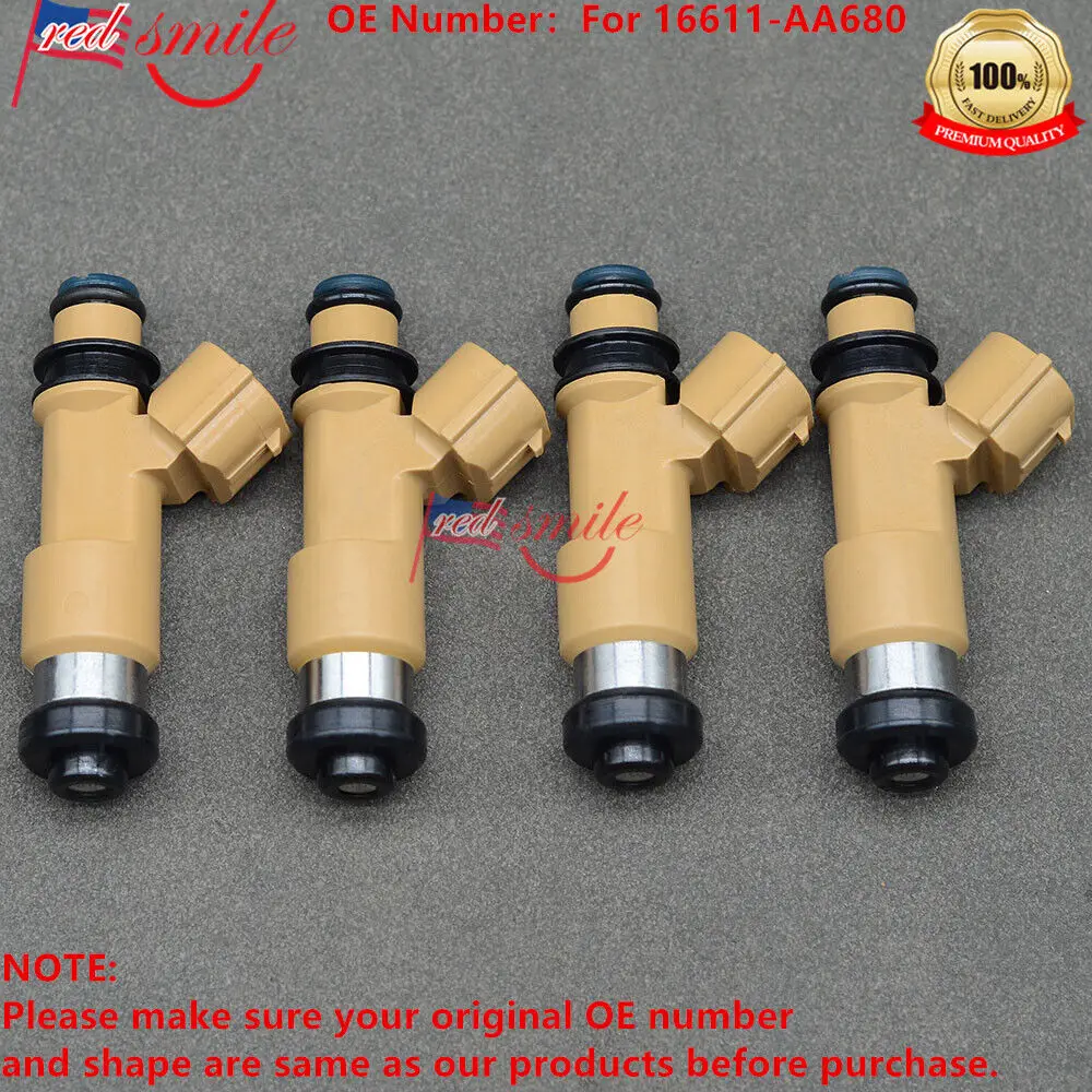 

Set of 4 Fuel Injector For Subaru Forester Impreza Outback 2.5L 16611-AA680 USA