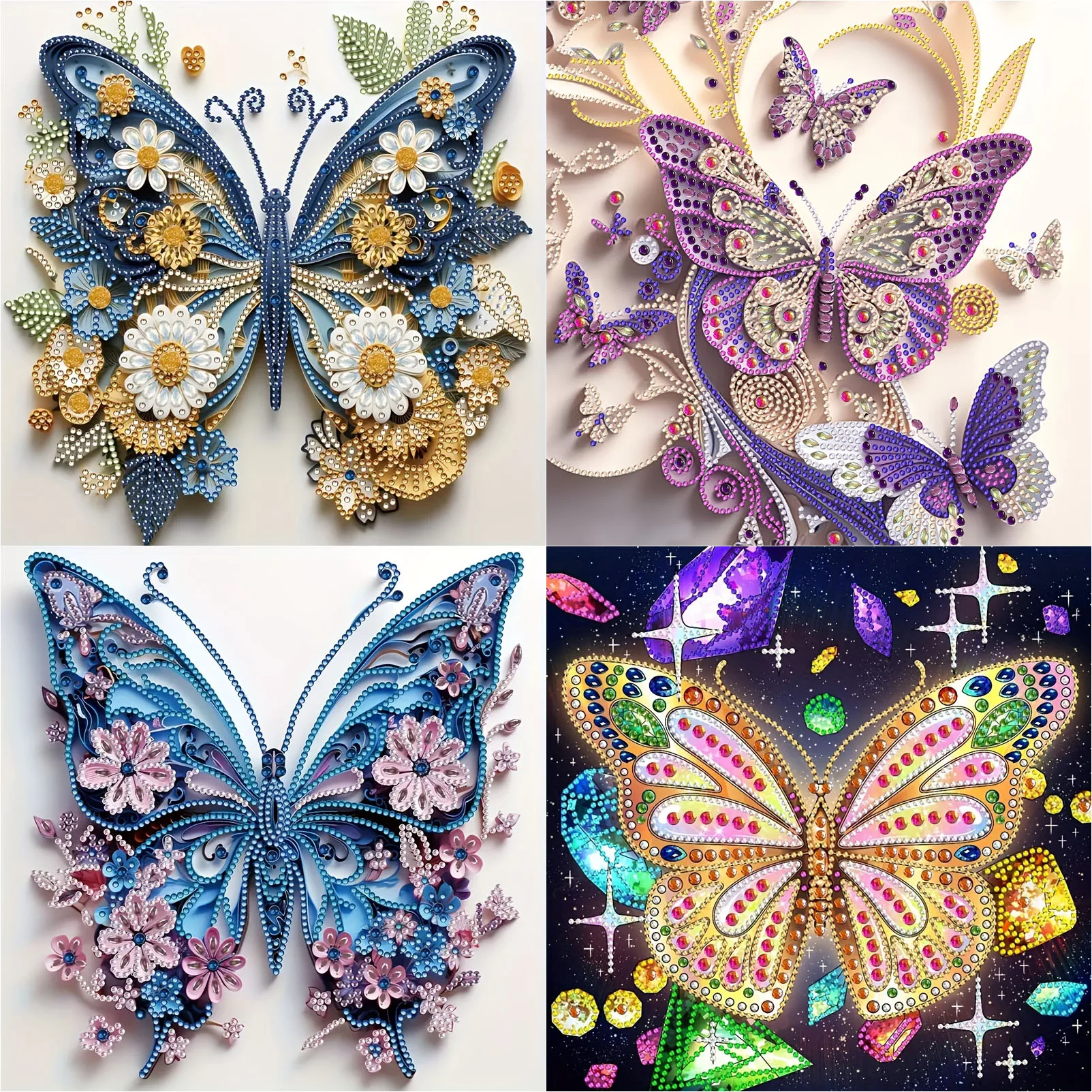 DIY Diamond Painting - Sparkling Butterfly Design, Unique Crystal Bright Diamond Painting Kit, Perfect for Home Decor Handmade