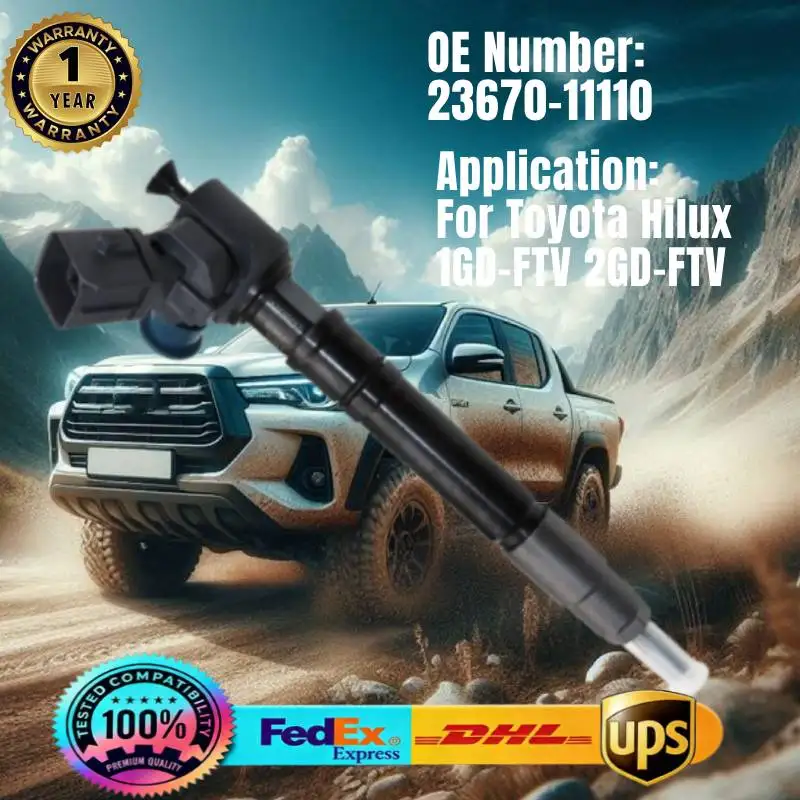 

23670-11110 Common Rail Fuel Injector 2367011110 Injector Nozzle for Toyota Hilux 1GD-FTV 2GD-FTV D-4D Engine