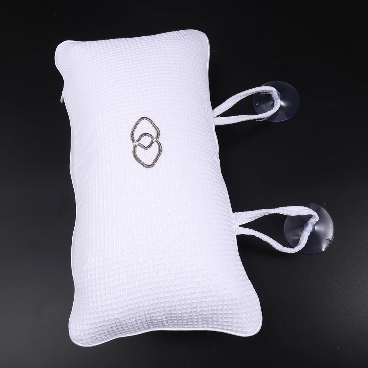 Bathroom Bath Pillows PVC Air Bags Anti-slip Bathtub Pillow Spa Bath Cushion Head Neck Rest Suction Cups (White)