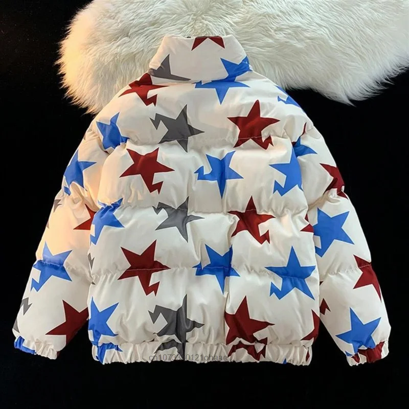 American Star JxClothes-Manteau à fermeture éclair pour hommes et femmes, Vêtements en coton épaissi, Parkas chaudes, Tendance de la rue, Hiver, Mode