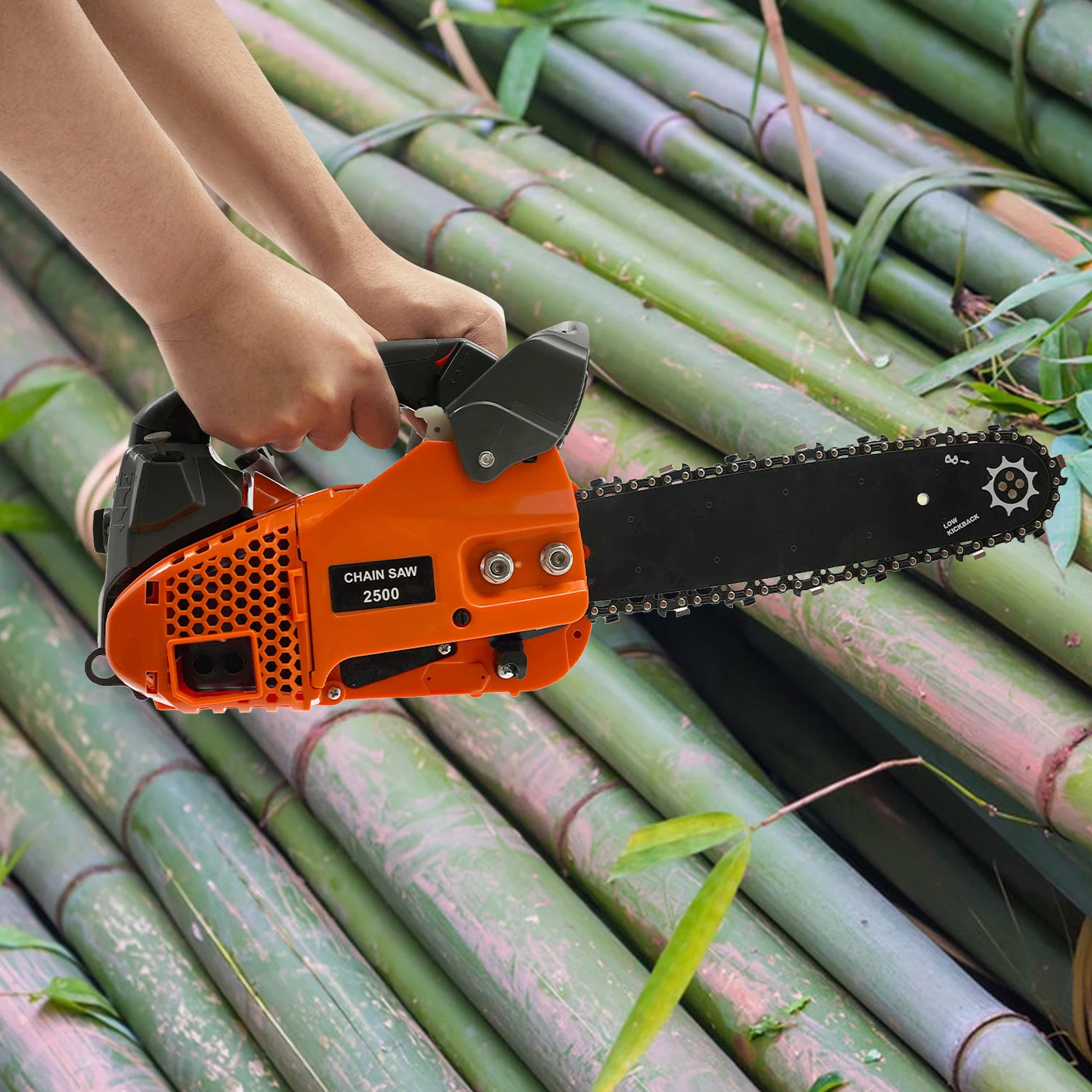 Бензиновая бензопила мощностью 900 Вт, бензопила с верхней ручкой 9000 об/мин, 25,4 куб.см, бензопила с 2-тактным двигателем, легкая ручная пила для резки садовых бревен