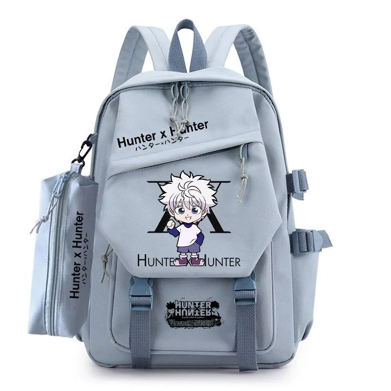 33×14×43cm Blue, Hunter x Hunter, Student Kids Teens School Bags, Large Capacity Mochilas Anime Backpacks For Girls Boys Gift