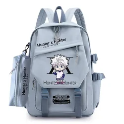 33×14×43cm Blue, Hunter x Hunter, Student Kids Teens School Bags, Large Capacity Mochilas Anime Backpacks For Girls Boys Gift