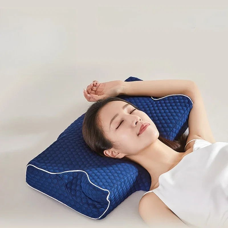 All-round neck protection sponge memory pillow cervical spine pillow adult deep sleep aid ergonomic butterfly pillow