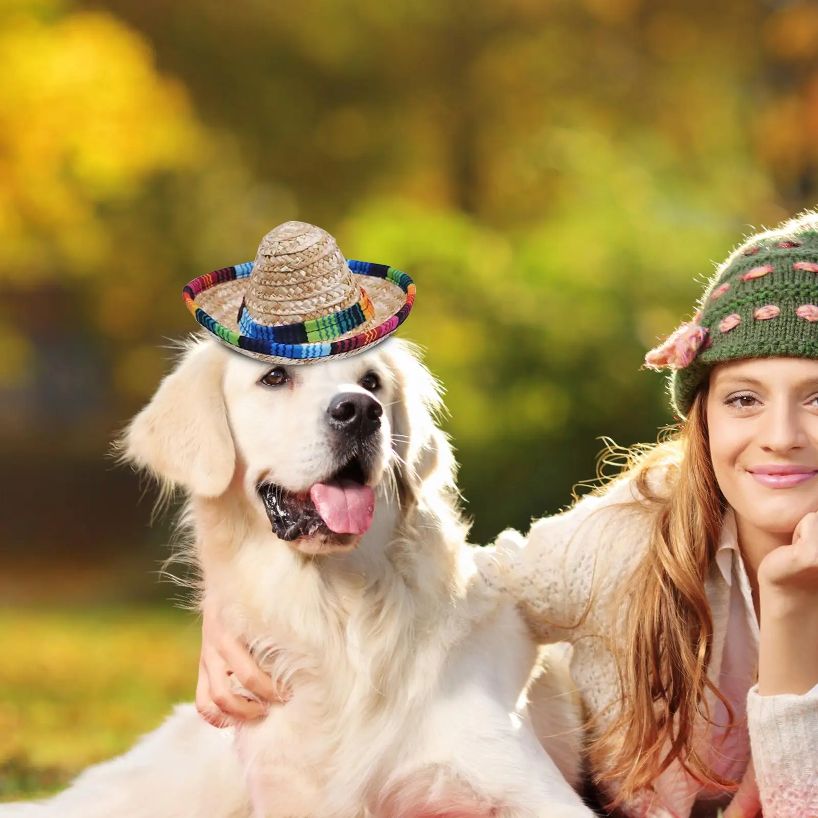 Mini Sombreros Woven Mexican Hats for Party Headband Wide-Brim Decoration Costume for Kids Children Pet Birthday Celebrations