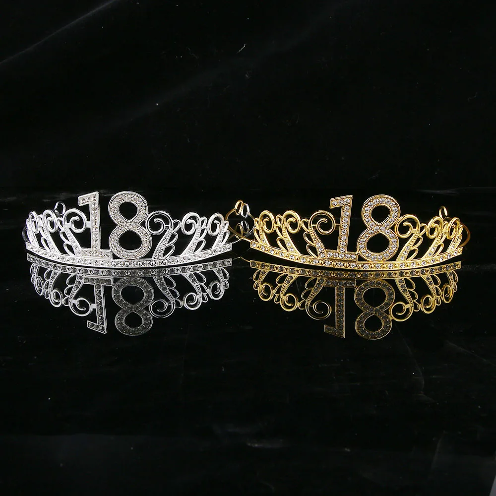 18th Birthday Queen Princess Crown Decorations Party Crown for Women Happy Birthday Headband Wedding Headwear Hair Decor