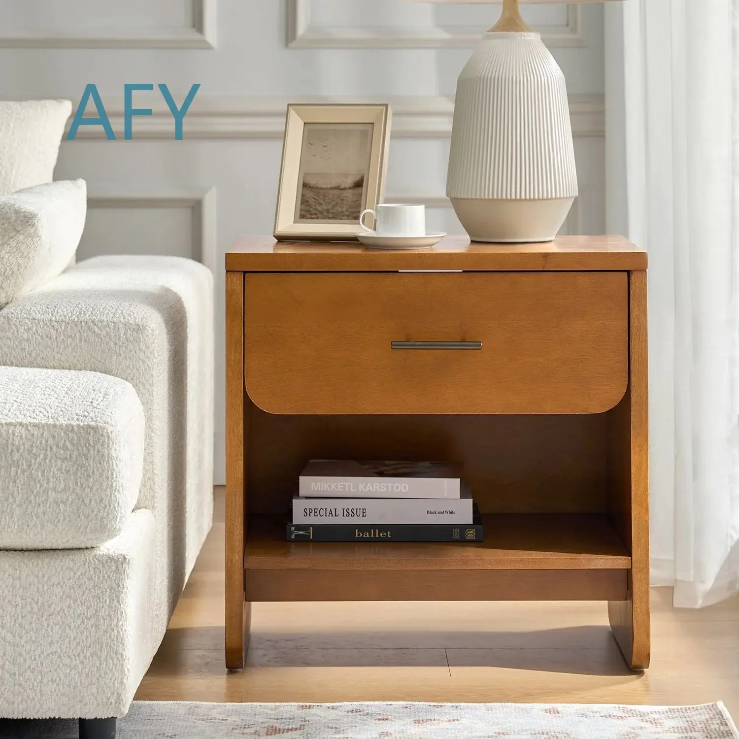 Modern Bedside Table with Hidden Drawer and USB Charging Socket for Bedroom Furniture Custom Design for Home Office Decor for