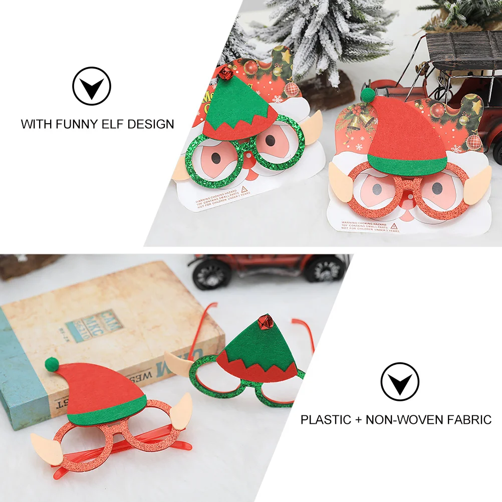 

4pcs Elf Glasses Christmas Party Eyewear Decorative Kids Festival Costume Props Masquerade Lightweight Wearable
