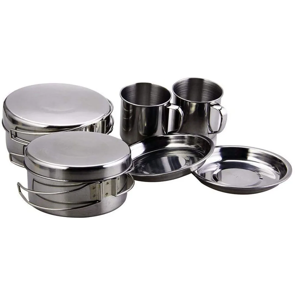 8Pcs Camping Cookware Set Kitchen Picnic Tableware Camping Cooking Mess Kit with Pot Pan Water Cup for Hiking Tourist Dishes