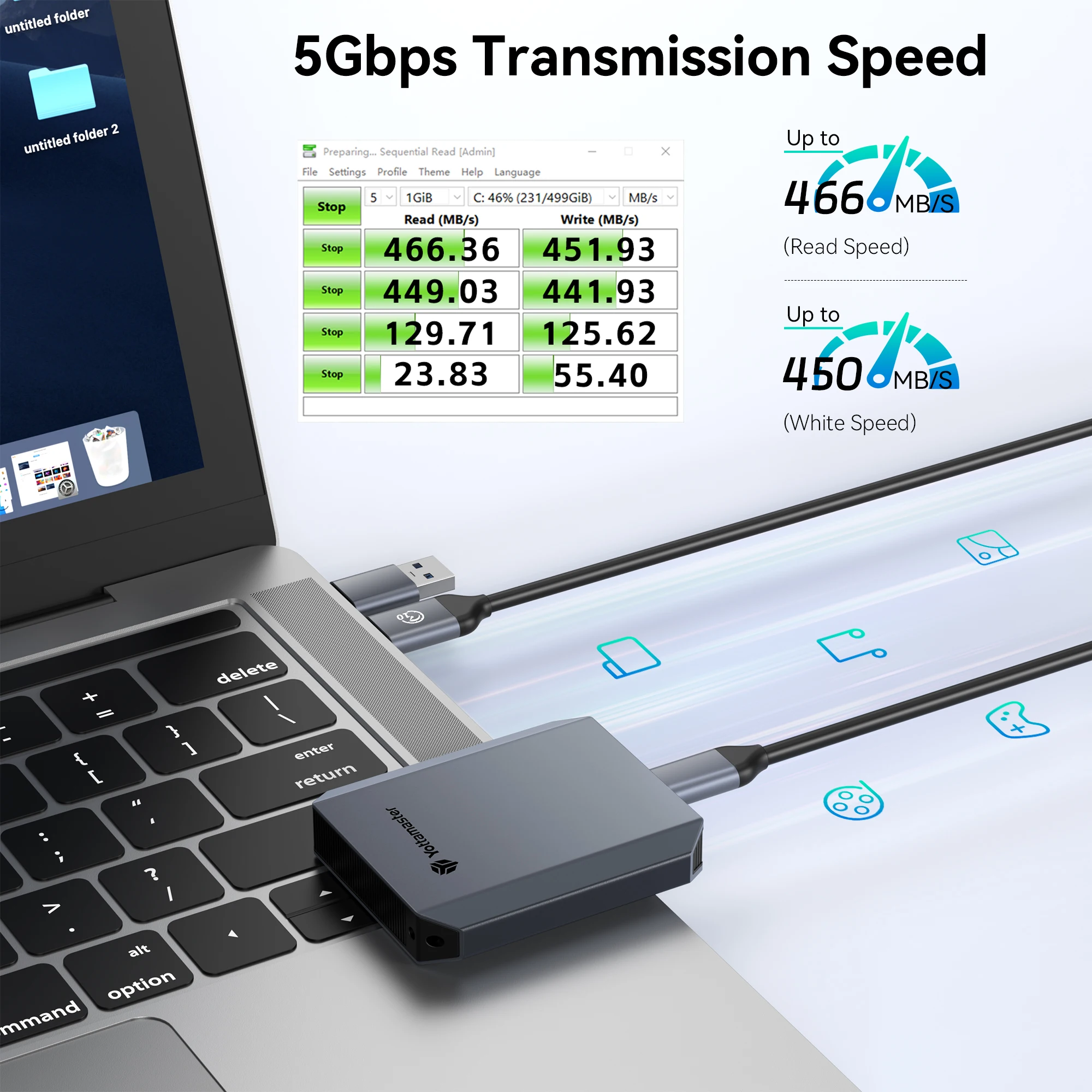 Yottamaster YM5PLUS محرك الأقراص الصلبة المحمول SSD محرك خارجي غلاف من الألومنيوم 4 تيرا بايت 256 جيجابايت قرص الحالة الصلبة القرص الصلب 5 جيجابت في الثانية PSSD نوع C 4K ProRes