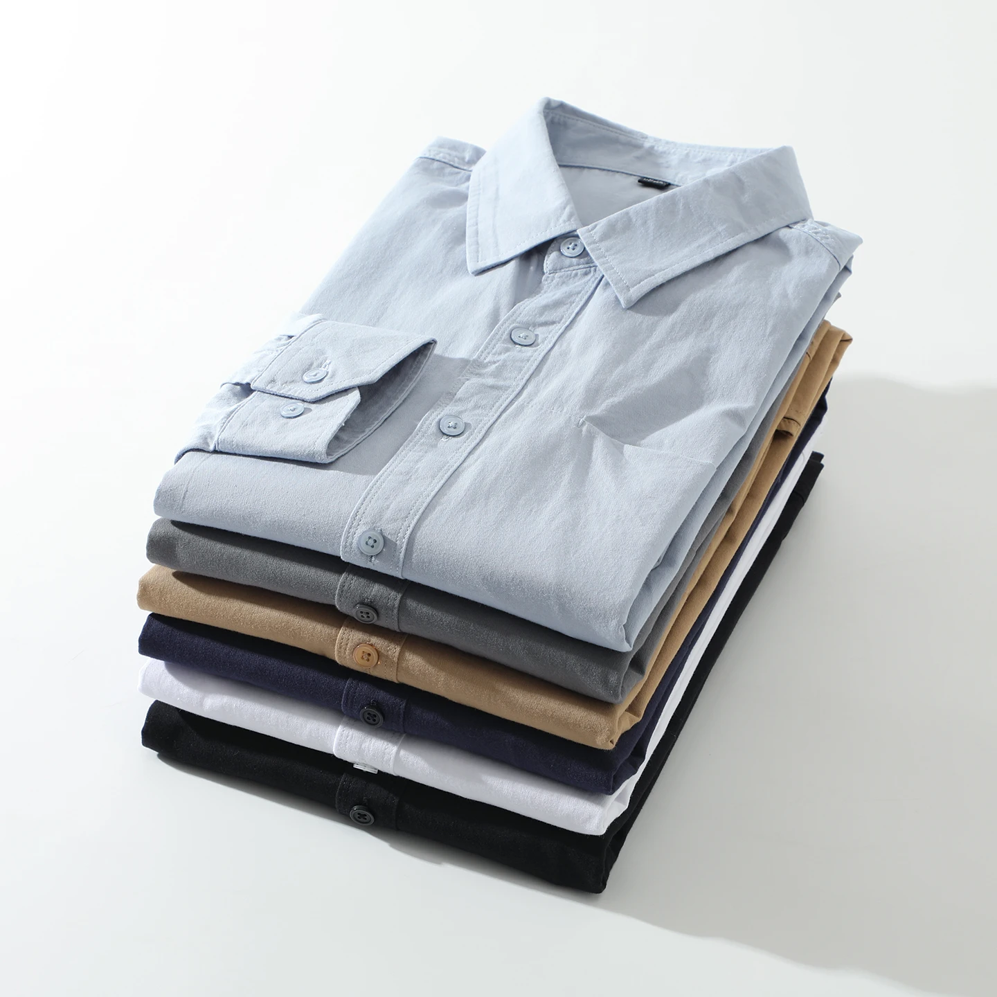 

Мужская осенняя рубашка из 100% хлопка свободного кроя, дышащая, приятная к коже, из ткани оксфорд, повседневная, с длинным рукавом