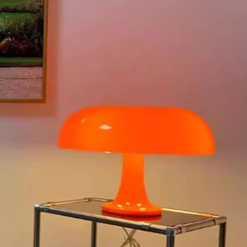 

Classic Mushroom Table Lamp Modern Bauhaus Art Table Lamp Bedroom Bedside Lamp Danish Designer Orange Decorative Desk Lights