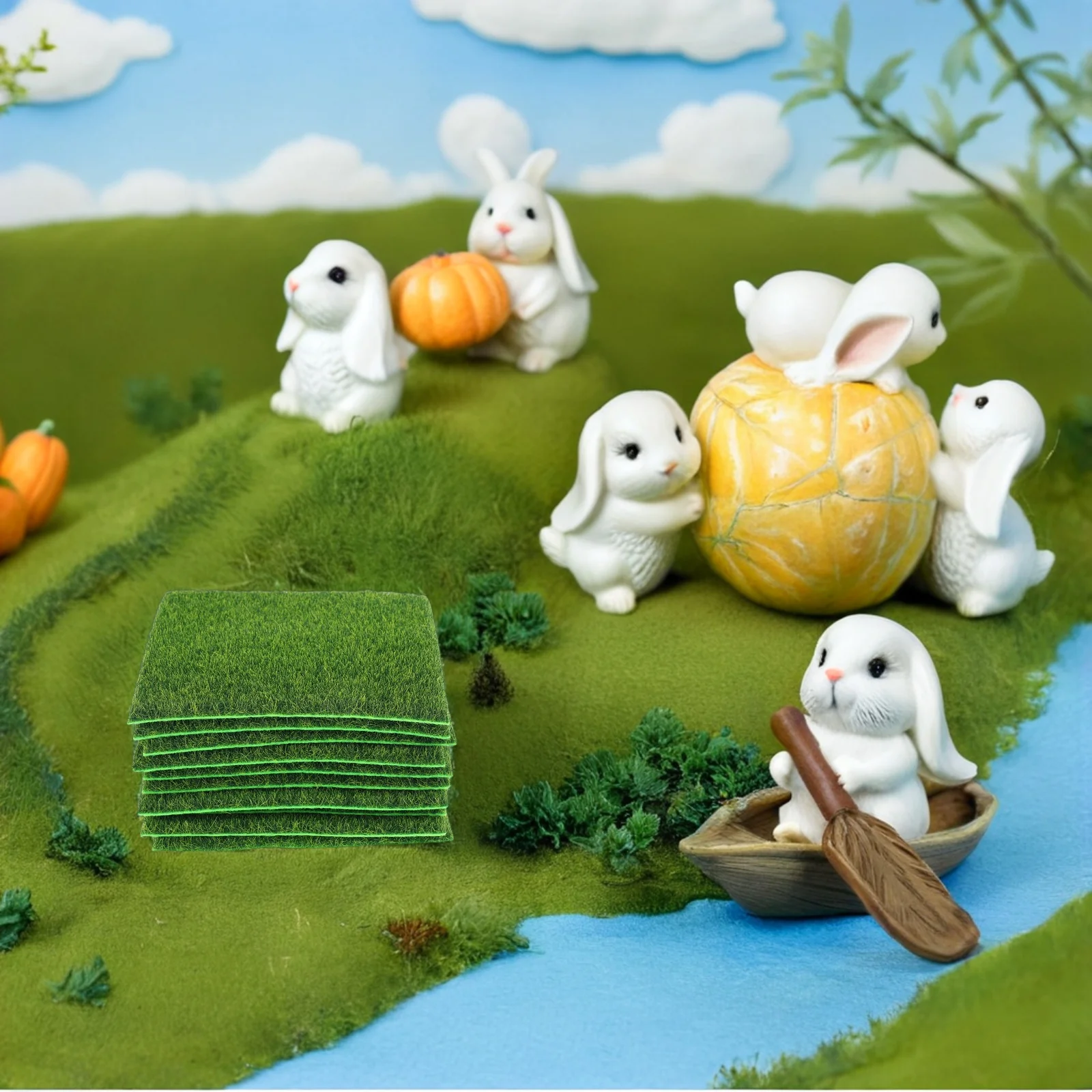 

10pcs Faux Moss Mat 3.81 Inch Artificial Grass Turf Wall Greenery Panels For Indoor Outdoor Landscape Decor Fake Grass Rug