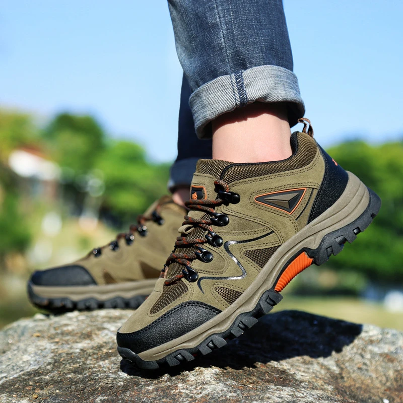2024 New Outdoor Sports Shoes Men's Reverse Velvet Leather Low Top Hiking Shoes Comfortable Hiking Shoes Large Size Casual - Image 2