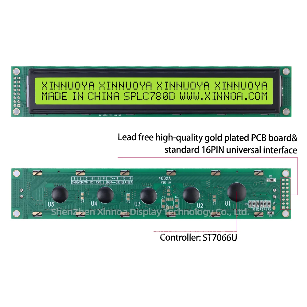 LCM Module 5 V/3.3 V 2X40 Met Meerdere Woordbibliotheken 16PIN ST7066U BTN Zwarte Film Europese 4002A LCD Karakter Dot Matrix Scherm