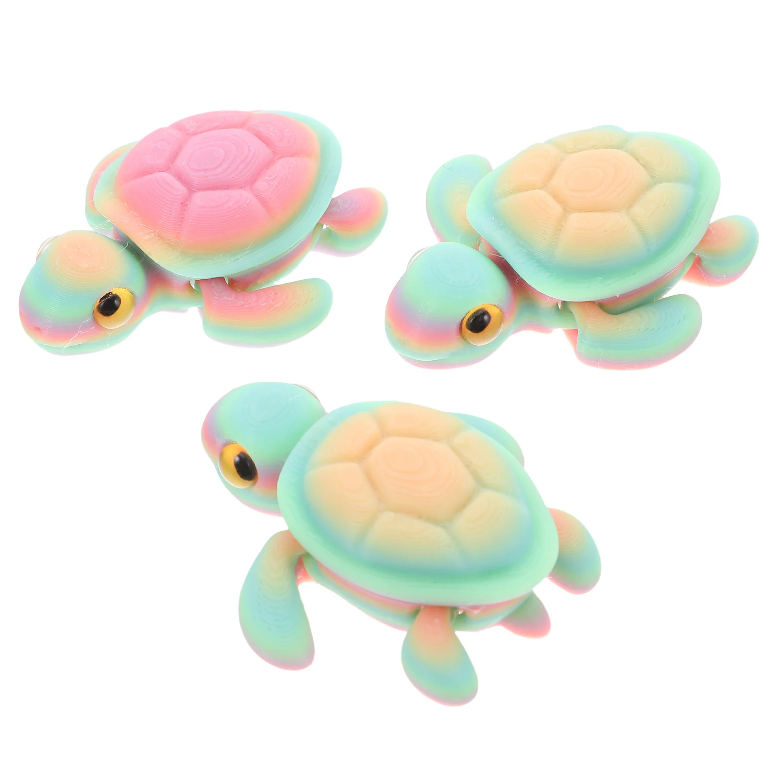 

3 Pcs Luminous Turtle Ornaments Glow The Dark Figures Simulated Accessories Mini Figurine Night Small