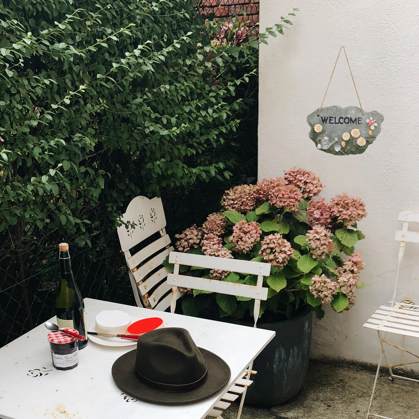 

Door Welcome Sign Banner Resin Hanging Decor For Party Garden Festival Outdoor Decoration Wall Dangling Banner Party Supplies