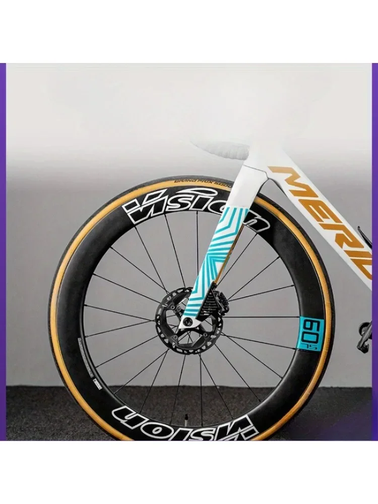 AliExpress NONE 2PCS/SET Stylish Geometric Bike Sticker Set - Blue Pattern Waterproof Vinyl - Bicycle Frame Customization Visual Enhancement