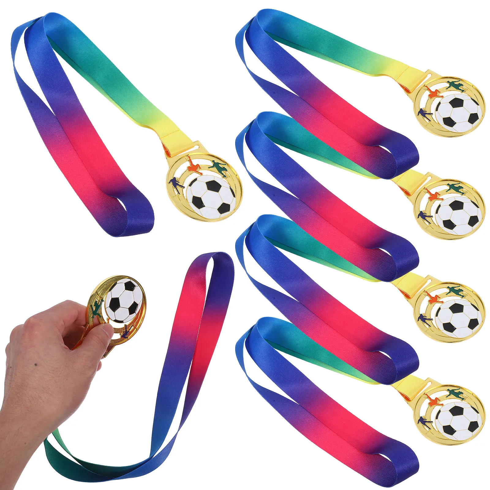 

6 Pcs Hollow Soccer Medal Awards Medals for Football Metal The Realistic Play Cleanse