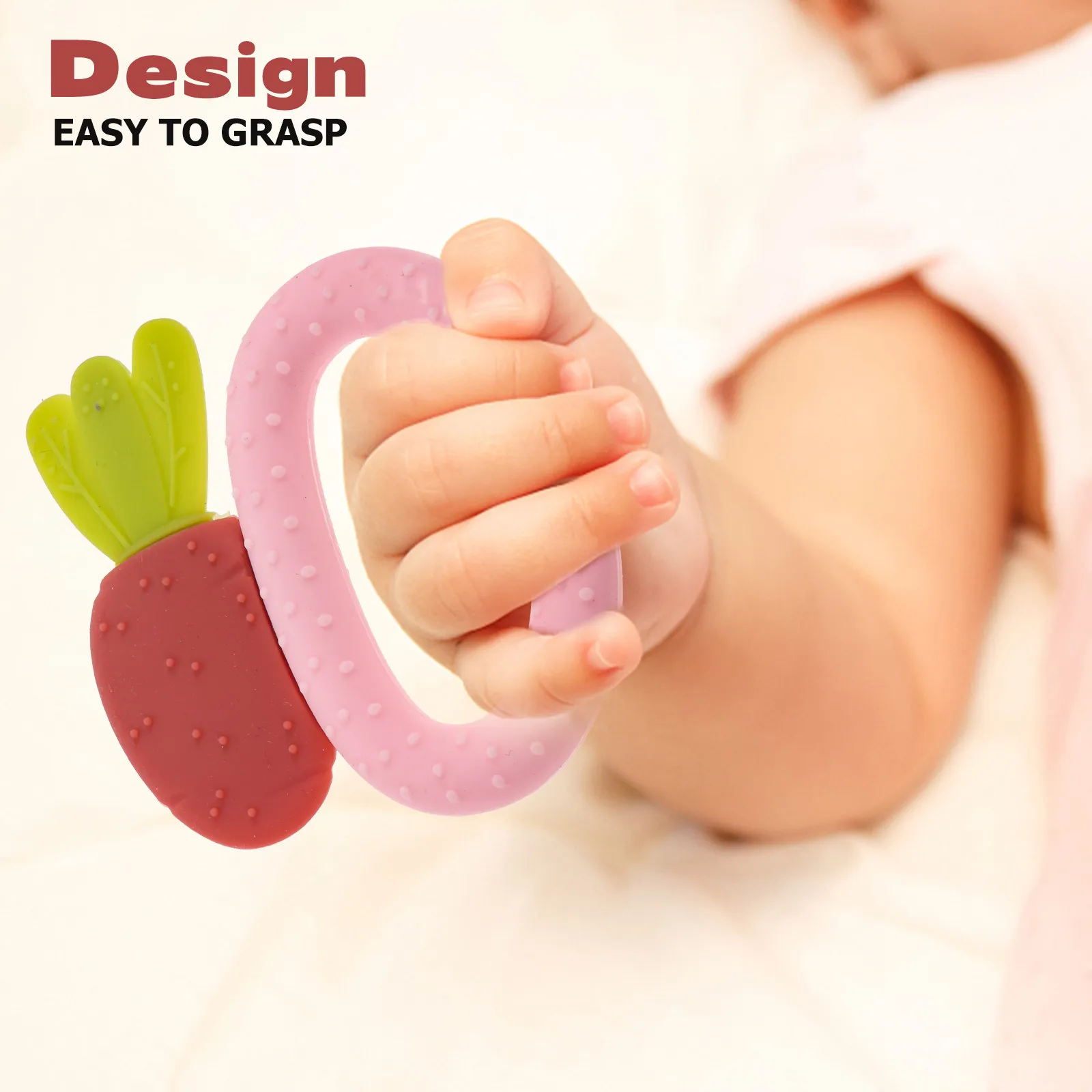 1 Stück Cartoon Baby-Beißring Anti-Handsauge-Beißspielzeug zur Zahnungserleichterung für Zahnfleisch, Beißspielzeug für Kinder, Beißspielzeug für Säuglinge