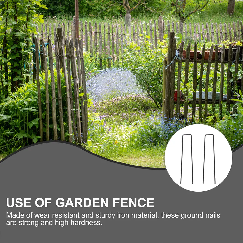 

50 Pcs shaped Gardening Nails Lawn Stakes L Pegs Gaskets Durable Metal Ground Stakes Lawn Fastening ToolsReusable