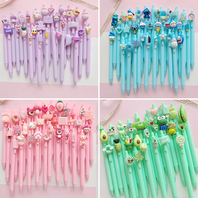 

40pcs Disney Gel Pens Kawaii Lilo & Stitch Lotso Mickey Minne Roller Ball Pen Neutral Pen School Supplies Stationery Wholesale