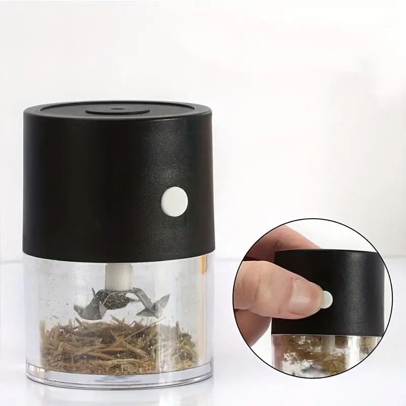 250mA USB Rechargable Electric Plastic Herb Grinder 50mm Automatic Tobacco  Crusher Dry Herb Spices Grinder Wholesale