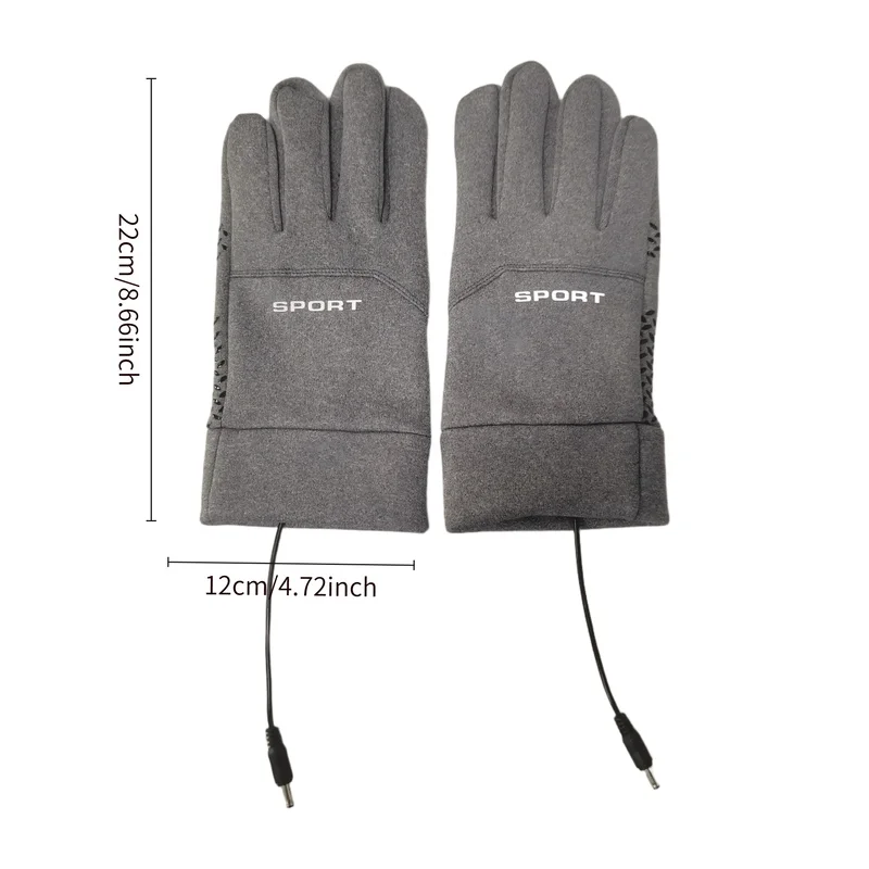 1Pair Electric Heating Gloves Autumn Winter Warm Gloves Touch Screen Bicycle Riding Gloves Running Hiking Skiing Gloves