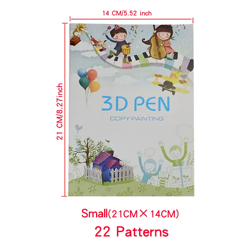 3D Printing Pen Drawing Book Reusable Colorful 22/40 Patterns Thick Paper Clear Plate Painting Template for 3D Pen Kid Gifts