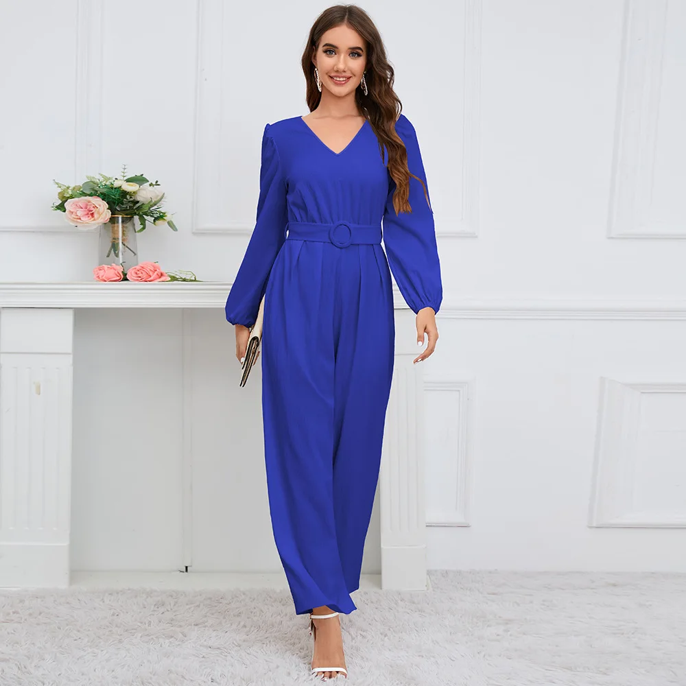 

Jumpsuits for Women Casual Solid Color Long Sleeve Jumpsuit Fashion V Neck Women's Clothing Jumpsuits Elegant Clothing for Women