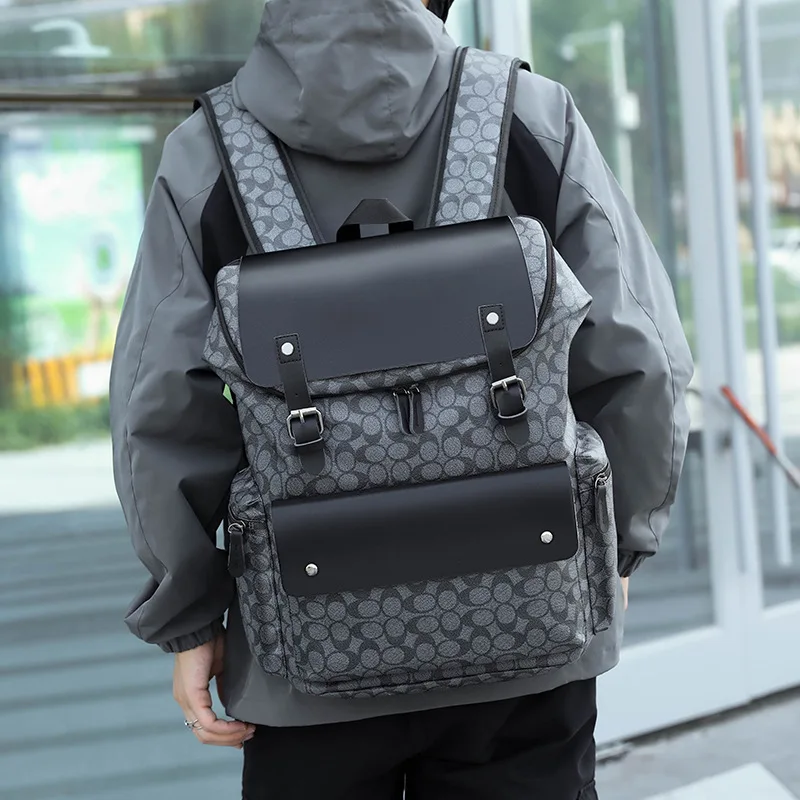 

2025 New! Minimalist PU Backpack - Large Capacity School Bag for Teens & Business Laptop Backpack, Casual Commuting