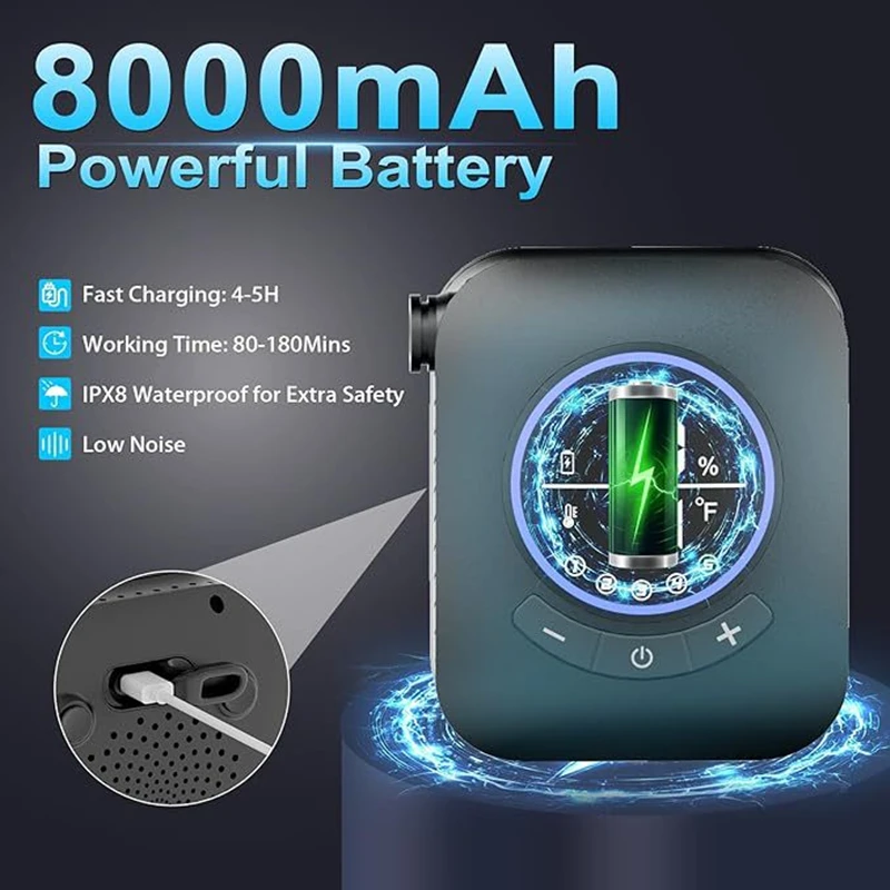 Chuveiro de acampamento 3.6V 8000mAh IPX8 fonte de alimentação portátil à prova de chuva para exterior chuveiro de acampamento recarregável chuveiro ao ar livre