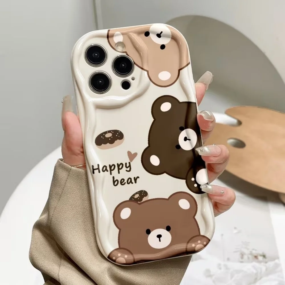 Funda de Teléfono con Diseño de Oso y Tigre para iPhone 17 16 15 14 13 12 11 Pro Xs Max Mini 8 7 Plus XR Air X 17e 16e, Cubierta Suave de TPU