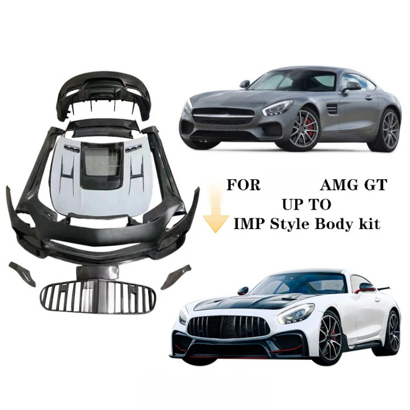 Full Body Kit Front Rear Bumper Grille Side Skirt Spoiler Hood Exterior Parts Fit GT