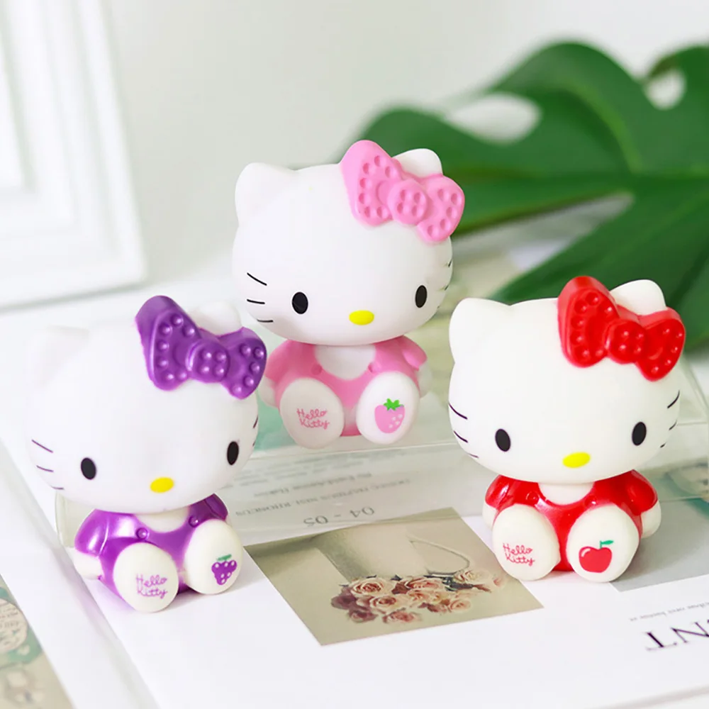 Sanrio Anime Figure Hello Kitty Cute Doll Models Japanese Figurine Collectible PVC Material Desk Cake Decorations Gifts for Kids