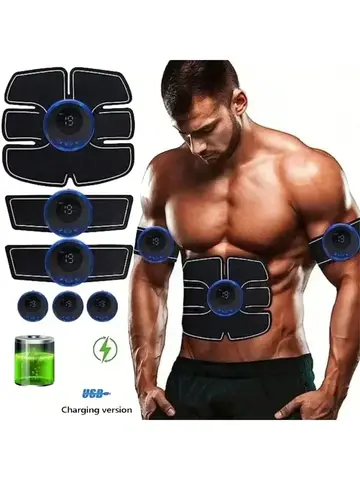 Charging Version/Abs Stimulator, Muscle Toner, Portable Muscle Trainer, Intelligent Wireless Fitness Apparatus For Men Woman