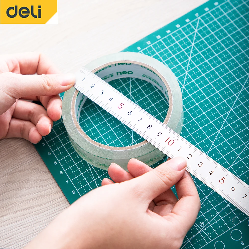 DELI Stainless Steel Straight Ruler Precision 15-30CM Flat Thick Metal Measuring Scale Tools Office Supplies